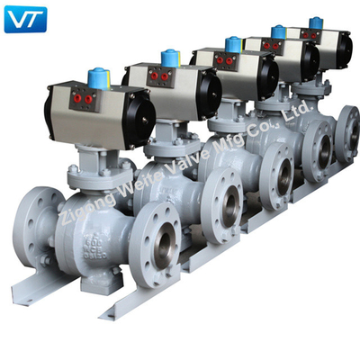 BS5351 2&quot; válvula de bola flangeada pneumática das BS 5351 da classe 600 da válvula de bola com a caixa de interruptor do limite