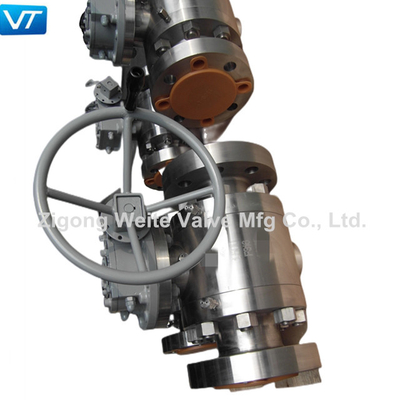 Válvula de bola flangeada de aço inoxidável da polegada F316 do atuador 4 da caixa de engrenagens da válvula de bola de 1500LB F316