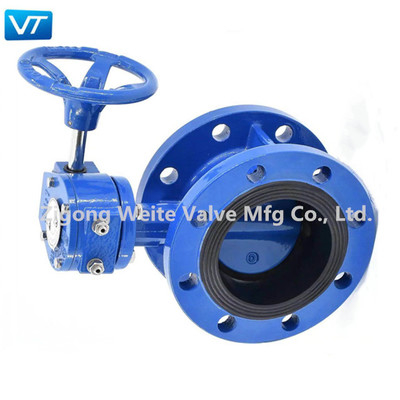 Tipo de grande resistência válvula da flange do encanamento da válvula de borboleta da caixa de engrenagens de borboleta